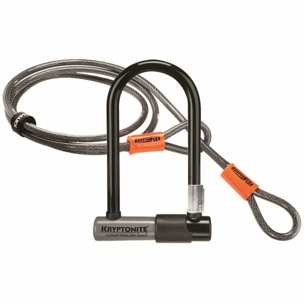 Kryptonite Kryptolok Std Serie 2 U-lock With Flex Padlock Cable Negro 10.2 x 22.9 cm
