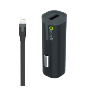 Muvit Car Charger Usb 1a With Usb/lightning Mfi Cable 1m Pack Negro