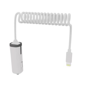 Muvit Car Charger Lightning Mfi 2.4a 1.8m Blanco