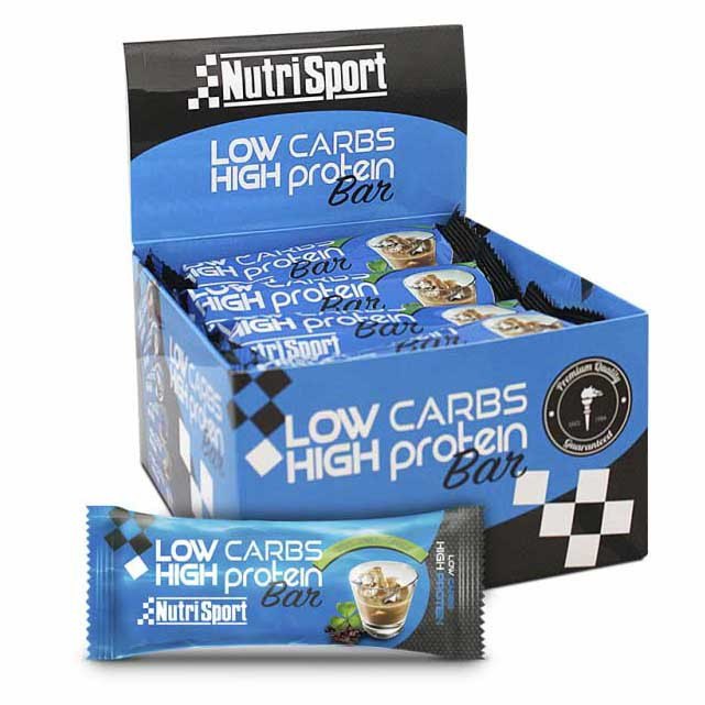 Nutrisport Low Carb High Protein 16 Units Irish Cream Energy Bars Box Azul