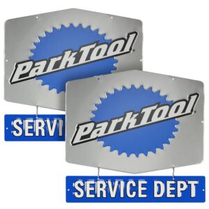 Park Tool Service Dept Double-sided Sign Plateado