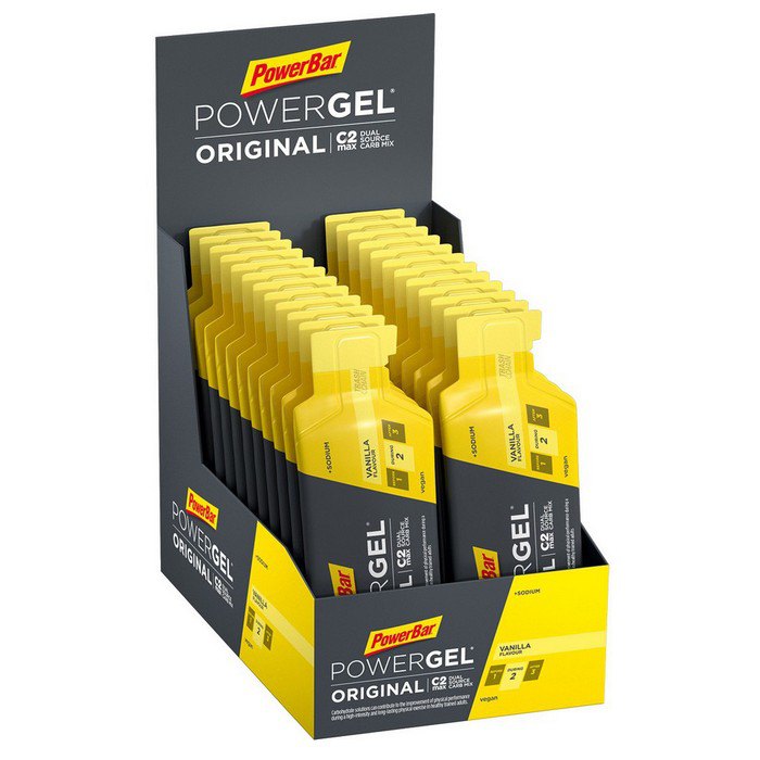 Powerbar Powergel Original 41g 24 Units Vanilla Energy Gels Box Amarillo,Negro