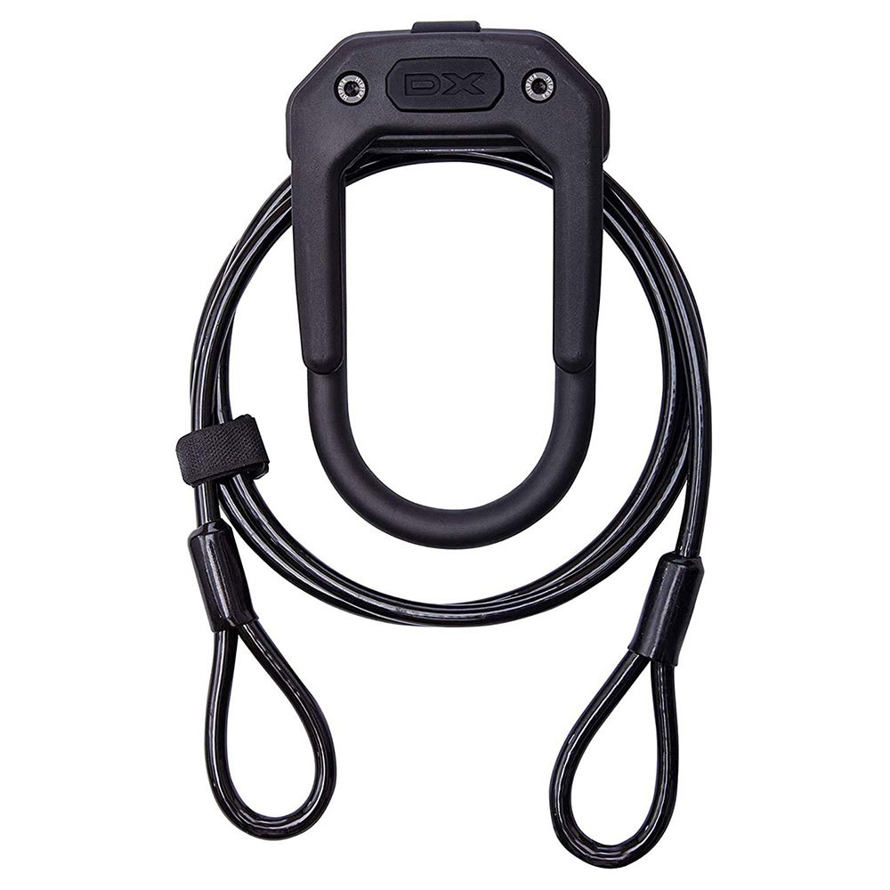 Hiplok Dx+ U-lock With Padlock Cable Negro 14 x 85 x 150 mm