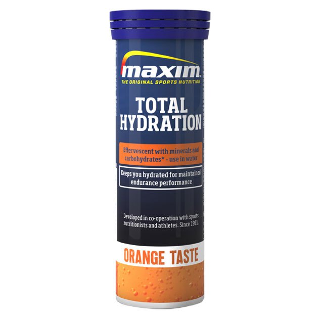 Maxim Total Hydration Drink 12 Units Orange Tablets Box Naranja