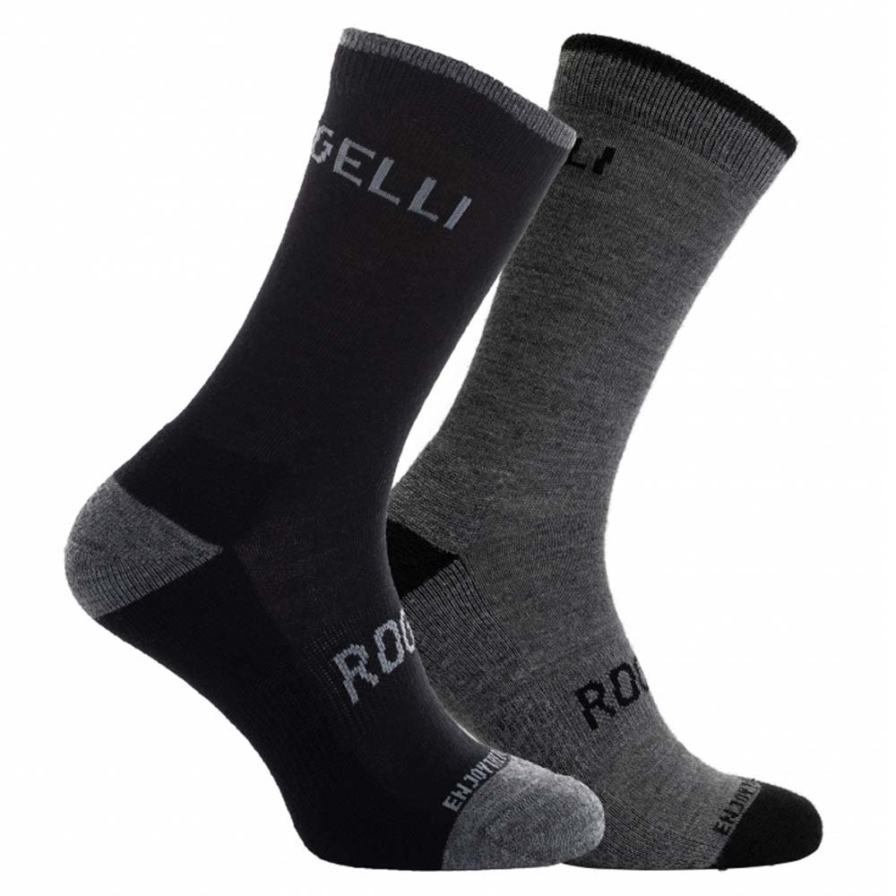 Rogelli Wool Long Socks Negro,Gris EU 44-47 Hombre